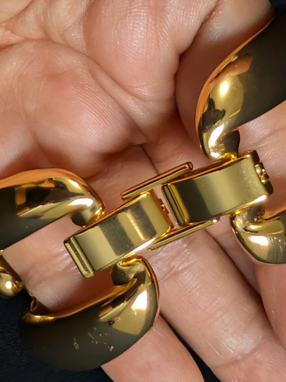 J Crew Golden Metallic Linked Chain Cuff Bracelet - Women Jewelry